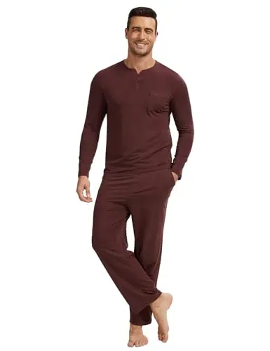 Premium Bamboo-Cotton Men's Pajama Sets Long Sleeve Breathable and Sweat-absorbent Sleepwear by GYS Pajamas