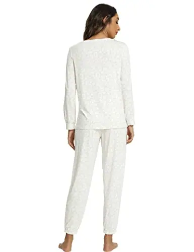 Bamboo Viscose Cooling Long Sleeve Pajamas for Women — Soft Jogger Pjs Set by GYS Pajamas