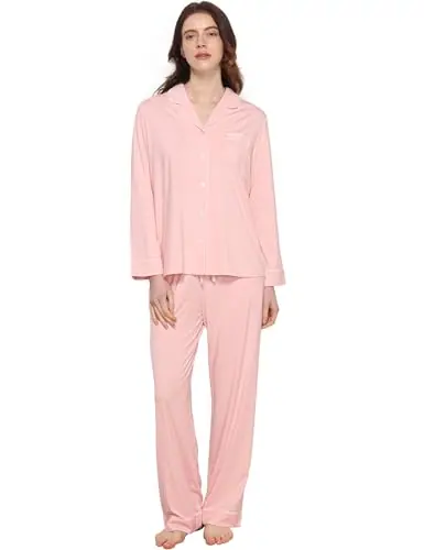 Bamboo Viscose Long Sleeve Pajamas for Women — Button Down Sleepwear by GYS Pajamas
