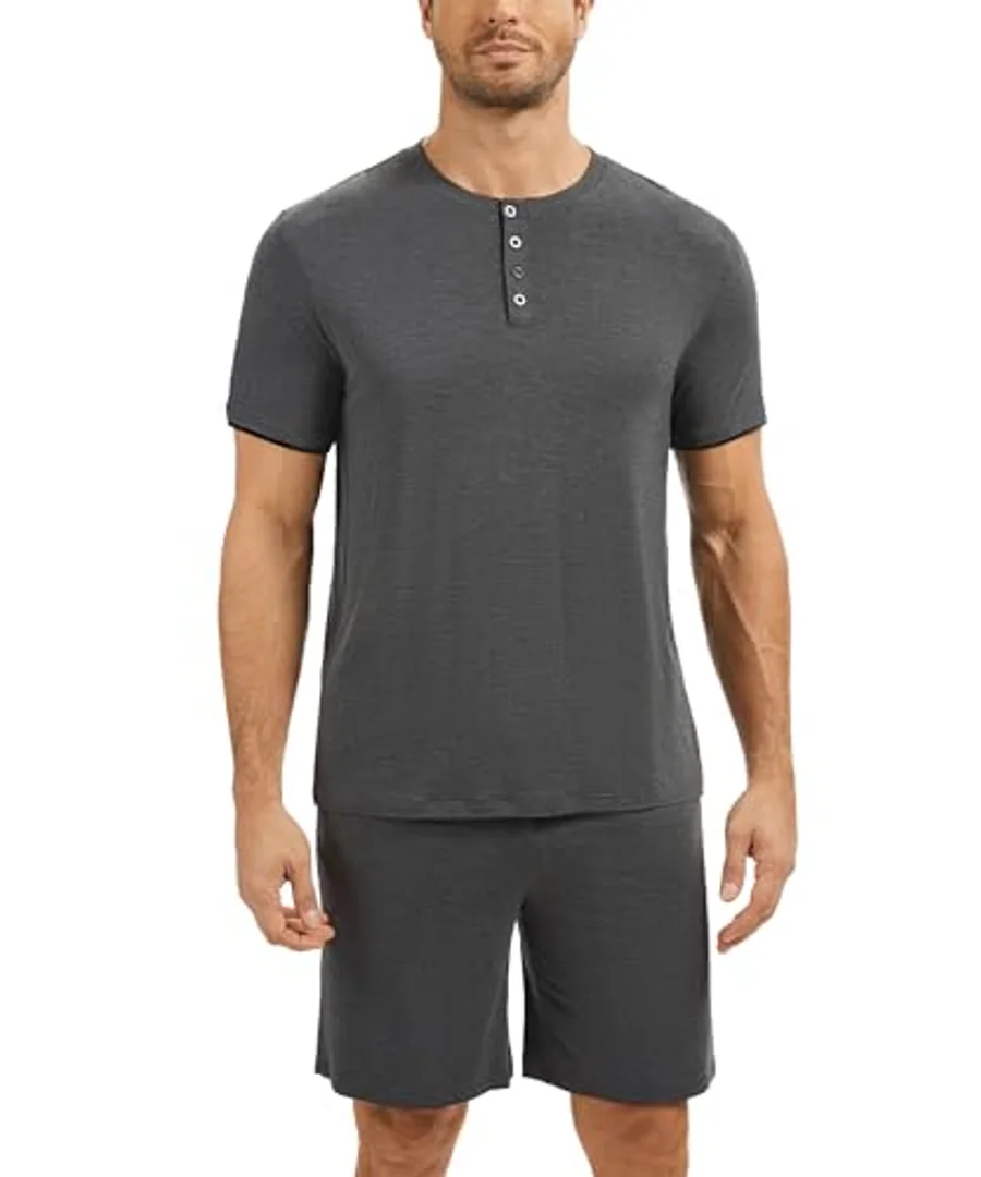 Bamboo Viscose Men's Cooling Pajama Sets Short Sleeve Sleep Set — Moisture-Wicking by GYS Pajamas