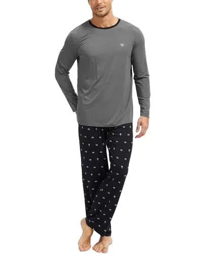 Bamboo Viscose Men's Long Sleeve Pajama Sets — Moisture-Wicking for Hot Sleepers by GYS Pajamas