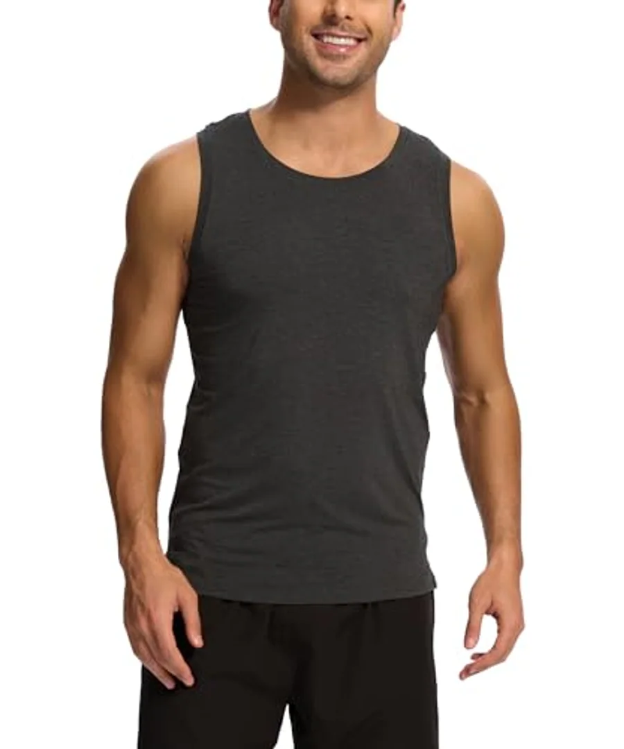 Bamboo Viscose Mens Tank Top, Casual Sleeveless Undershirt, Quick Dry Lightweight Muscle Shirts,… by GYS Pajamas