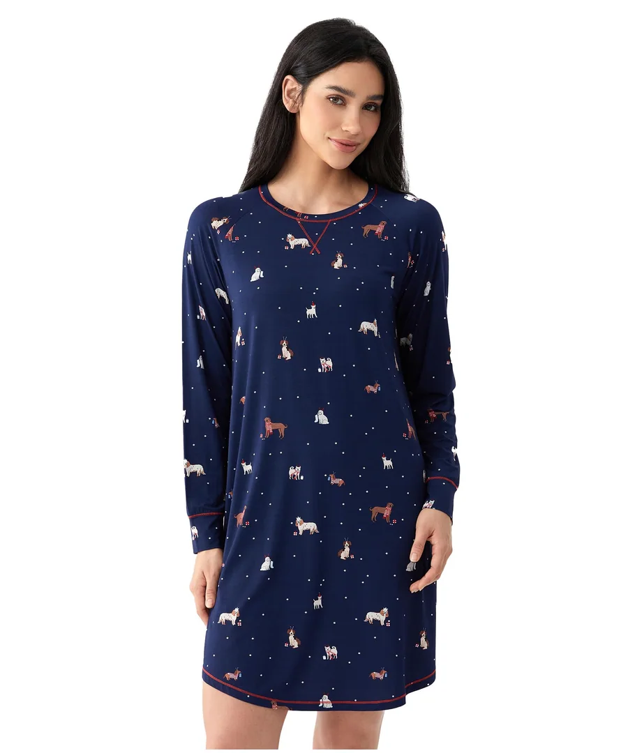 Premium Bamboo Viscose Nightgowns for Women Long Sleeve Crew Neck Soft Sleepwear — Option 1 by GYS Pajamas