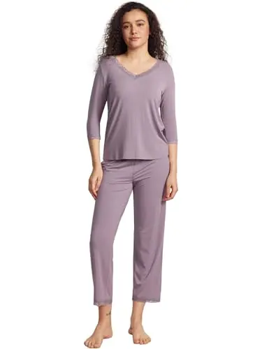 Bamboo Viscose Women's Capri Pajamas Set — 3/4 Sleeve Sleepwear by GYS Pajamas
