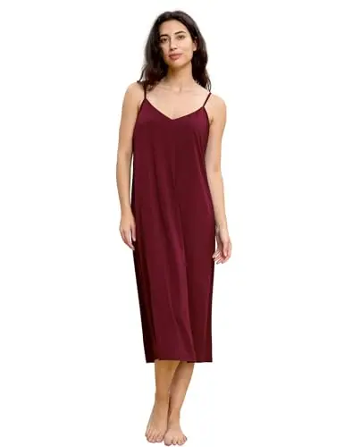 Bamboo Viscose Women's Nightgowns Sexy Sleeveless V-neck Sleepwear — Silky by GYS Pajamas