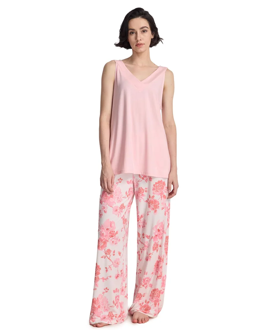 Bamboo Viscose Women's Pajama Sets 2 Piece Summer Sleeveless Sleepwear — Silky — Peony · Small · Option 1 by GYS Pajamas