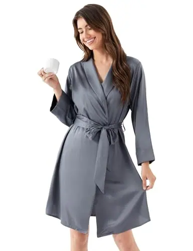 Premium Bamboo Viscose Women's Robes Soothing Softness Luxury Comfort Long Sleeve Kimono Robe by GYS Pajamas
