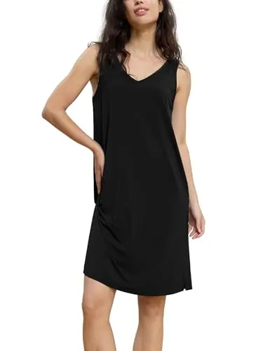 Cooling Bamboo Viscose Nightgowns for Women — Moisture-Wicking Sleeveless Sleepwear for Hot Sleepers by GYS Pajamas
