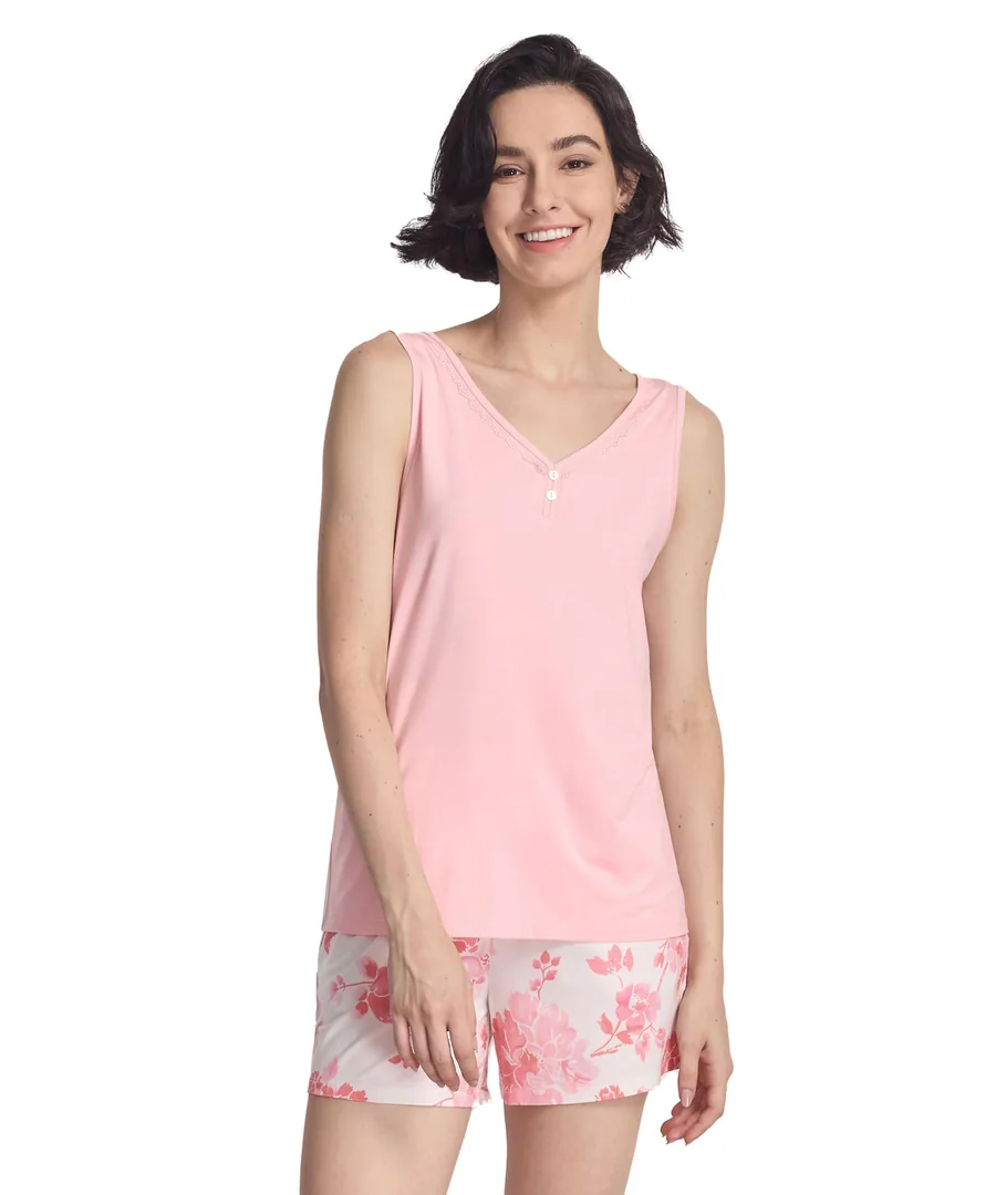 Cooling Bamboo Viscose Pajamas for Women — Sleeveless Sleepwear for Hot Sleepers — Option 1 by GYS Pajamas