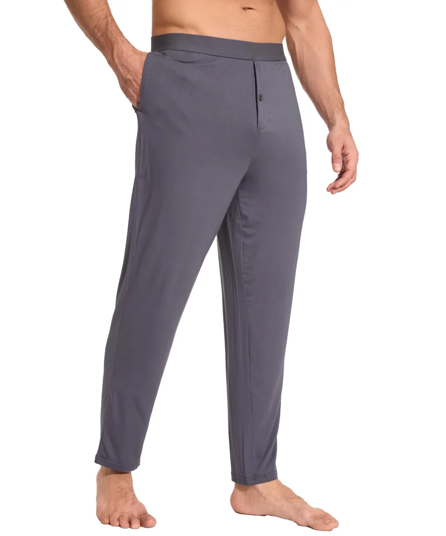 Men's Bamboo Viscose Tapered Pajama Pants — Cooling & moisture wicking — Reddish Grey · Large by GYS Pajamas