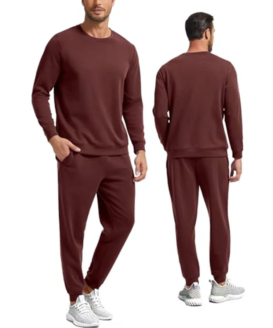 Men's Modal Cotton Blend Long Sleeve 2-Piece Tracksuit, Running Jogging — Moisture wicking by GYS Pajamas