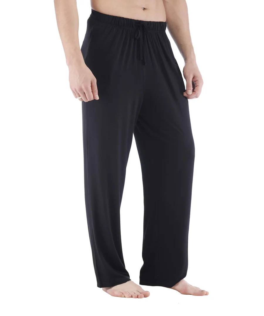 Mens Bamboo Viscose Pajama Pants Sleep Lounge Bottoms — Soft — Black · Medium by GYS Pajamas
