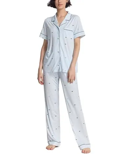 Women's Bamboo Viscose Cooling Notch Collar Button Down Pajama Set — Moisture wicking by GYS Pajamas