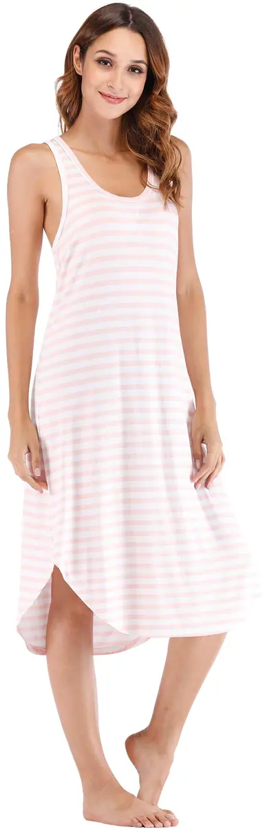 Women's Bamboo Viscose Cooling Racerback Tank Nightgown — Moisture wicking by GYS Pajamas