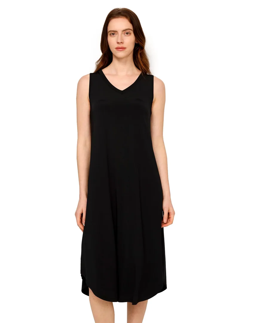 Premium Women's Bamboo Viscose Cooling Tank Nightgown for Hot Flashes — Moisture wicking — Black · Medium by GYS Pajamas