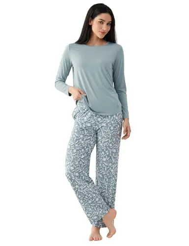 Premium Women's Pajama Sets Bamboo Viscose Soft and Breathable Long Sleeve Sleepwear by GYS Pajamas