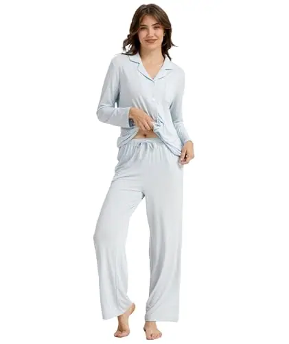 Bamboo Viscose Pajama Sets for Women, Lightweight Long Sleeve Sleepwear — Ultra-Soft Comfortable… by GYS Pajamas