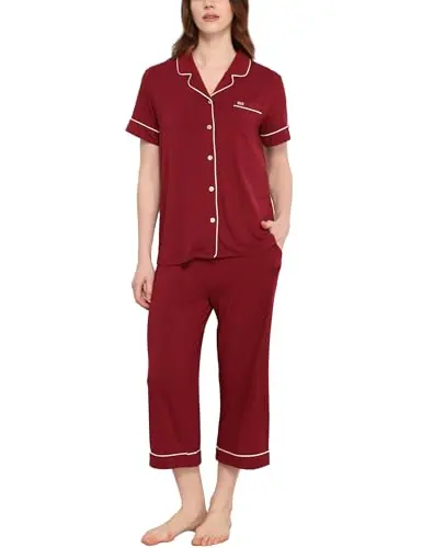 Womens Bamboo Viscose Button Down Pajama Set — Moisture-Wicking by GYS Pajamas